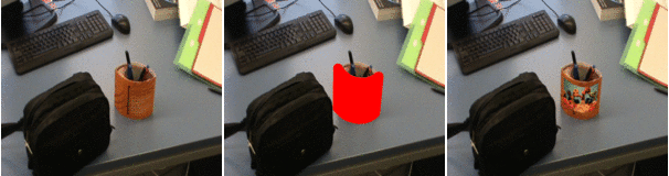 a small gif animation of the pen holder experiment, the edit domain and the 2-lid result